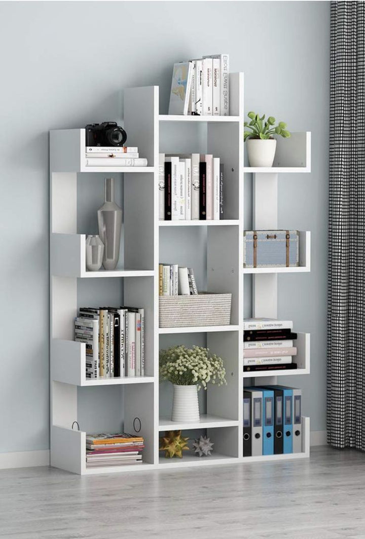 Bookshelf Tree-Shaped Bookcase with 13 Storage Shelf