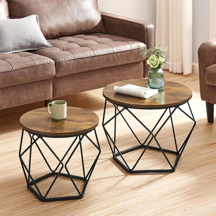 ROMANO – Coffee Table Set with Geometrical Base