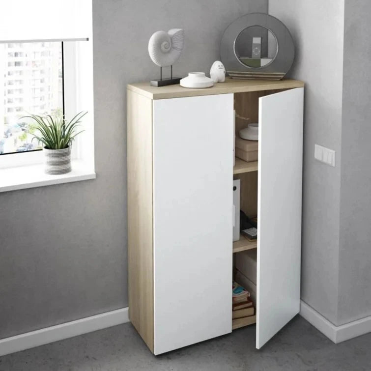 FLORID – White & Oak Compact Storage Cabinet