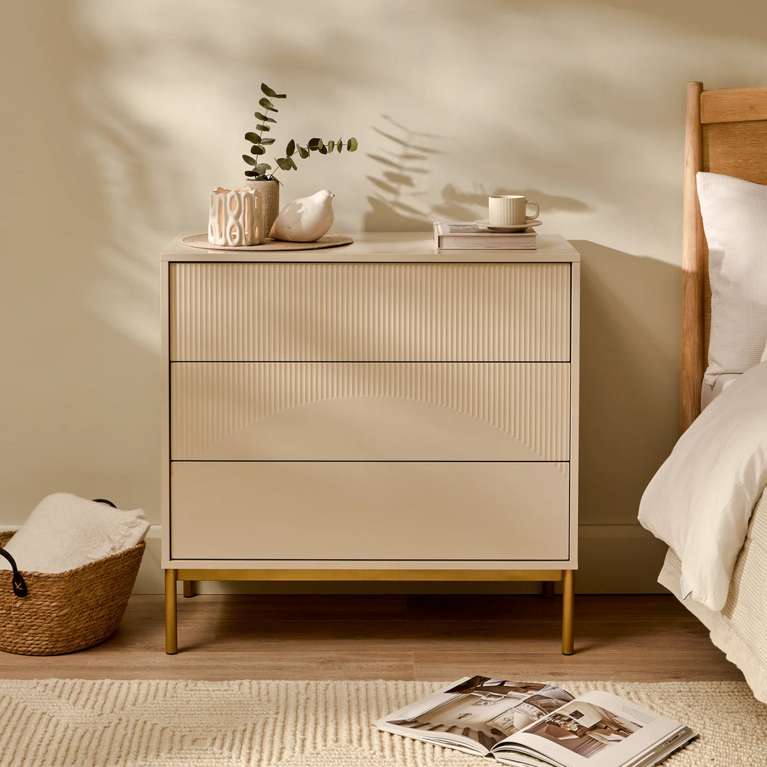 80cm 3 Drawer Chest of Drawers - Driftwood