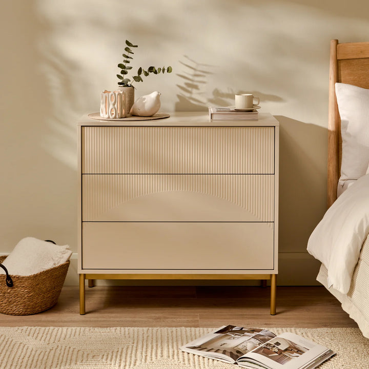 80cm 3 Drawer Chest of Drawers - Driftwood