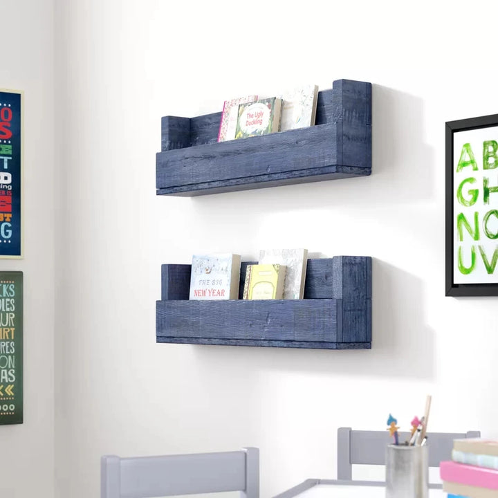 REGAL – Rustic Blue Wall Shelves Set of Two