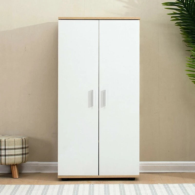 DECINUM – Oak & White Two Door Shoe Storage Cabinet