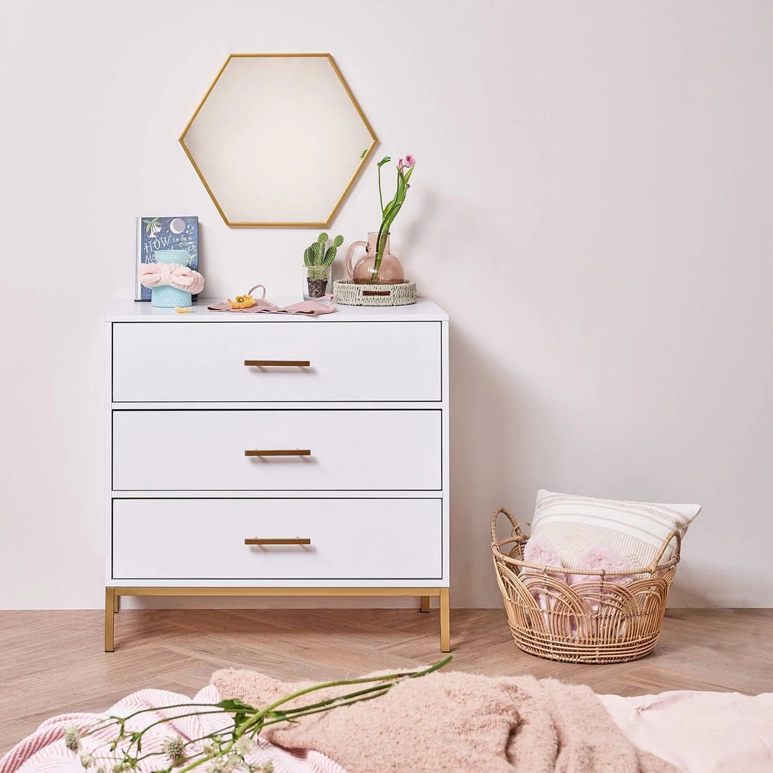 3 Drawer Chest of Drawers - White