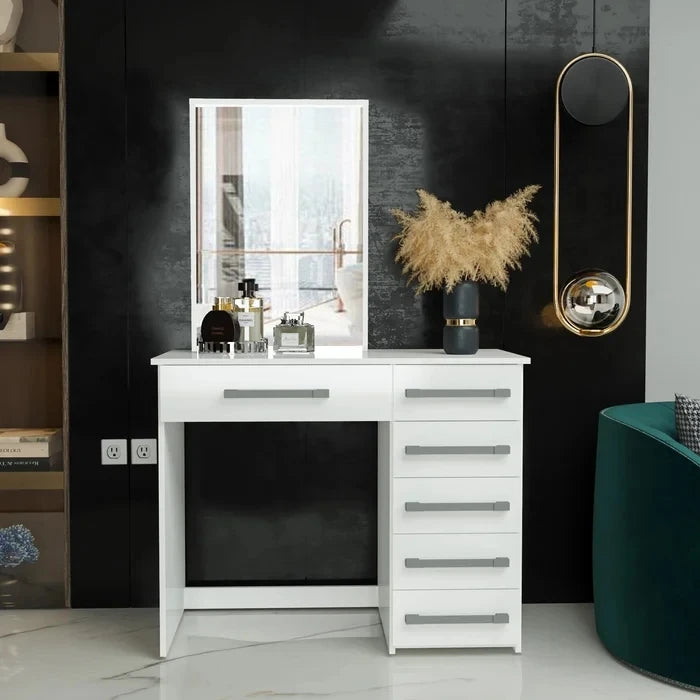 GRACE – White Vanity Table with Mirror