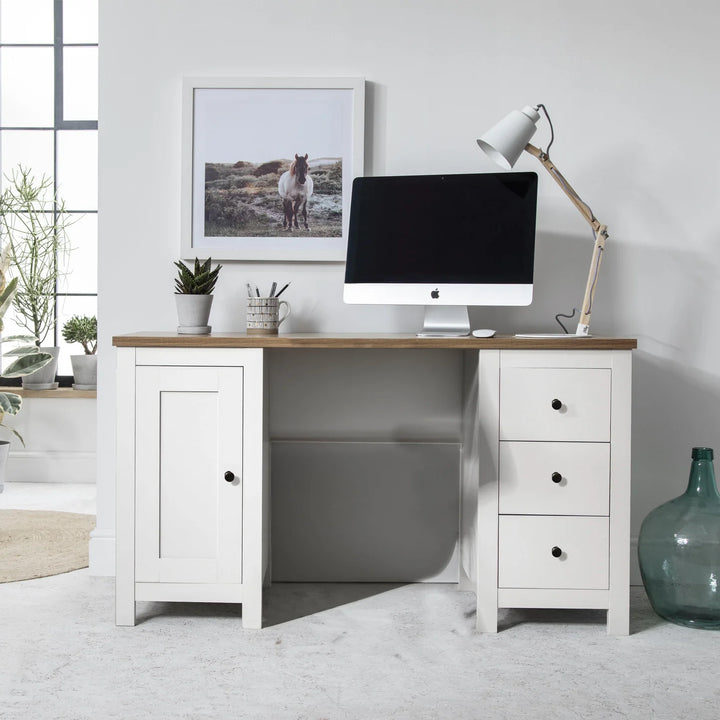 3 Drawer Desk - Alabaster White