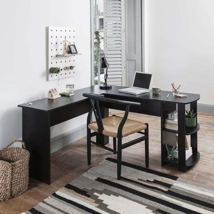 L Shaped Desk in Black