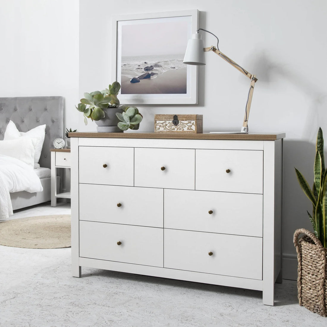 7 Drawer Chest of Drawers - Alabaster White