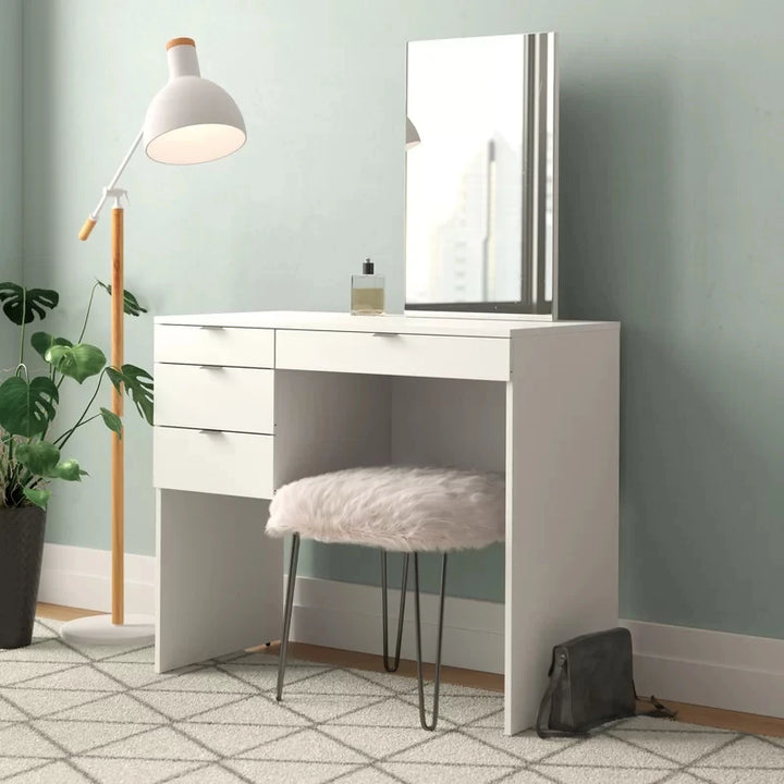 CAMPBEL – White Vanity Table With Mirror