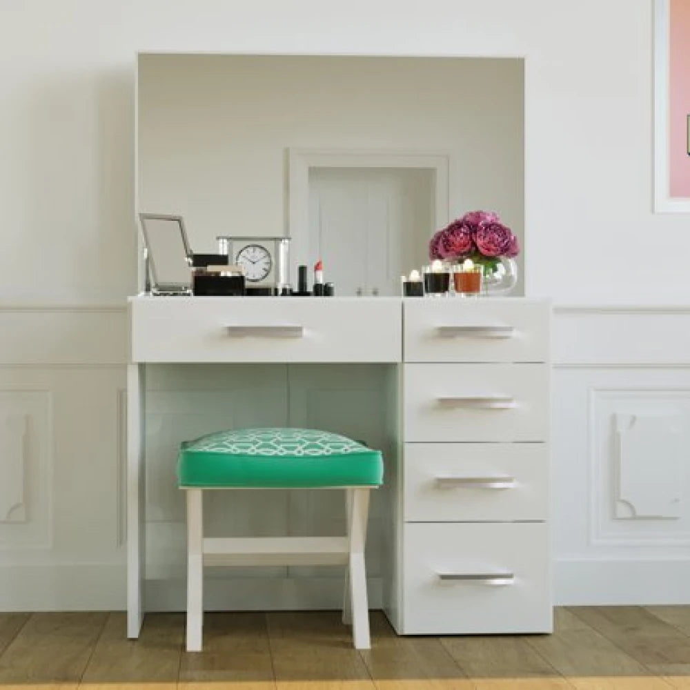MUSAY – Five Drawer Vanity table with Wide Mirror