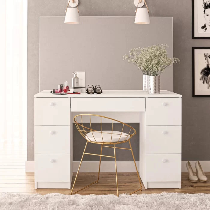 SHEELUS – White Dressing Table with Mirror