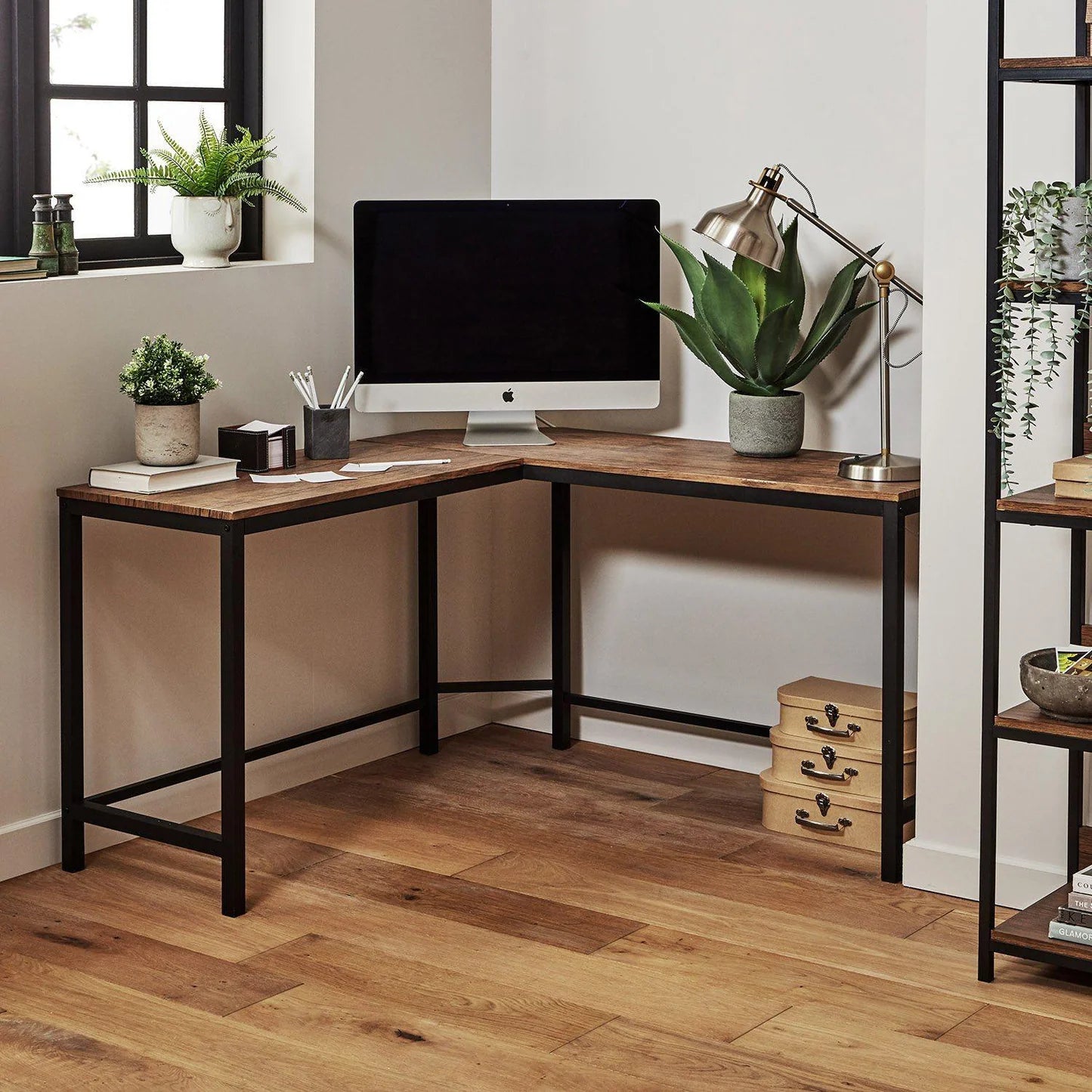 Industrial L Shaped Desk
