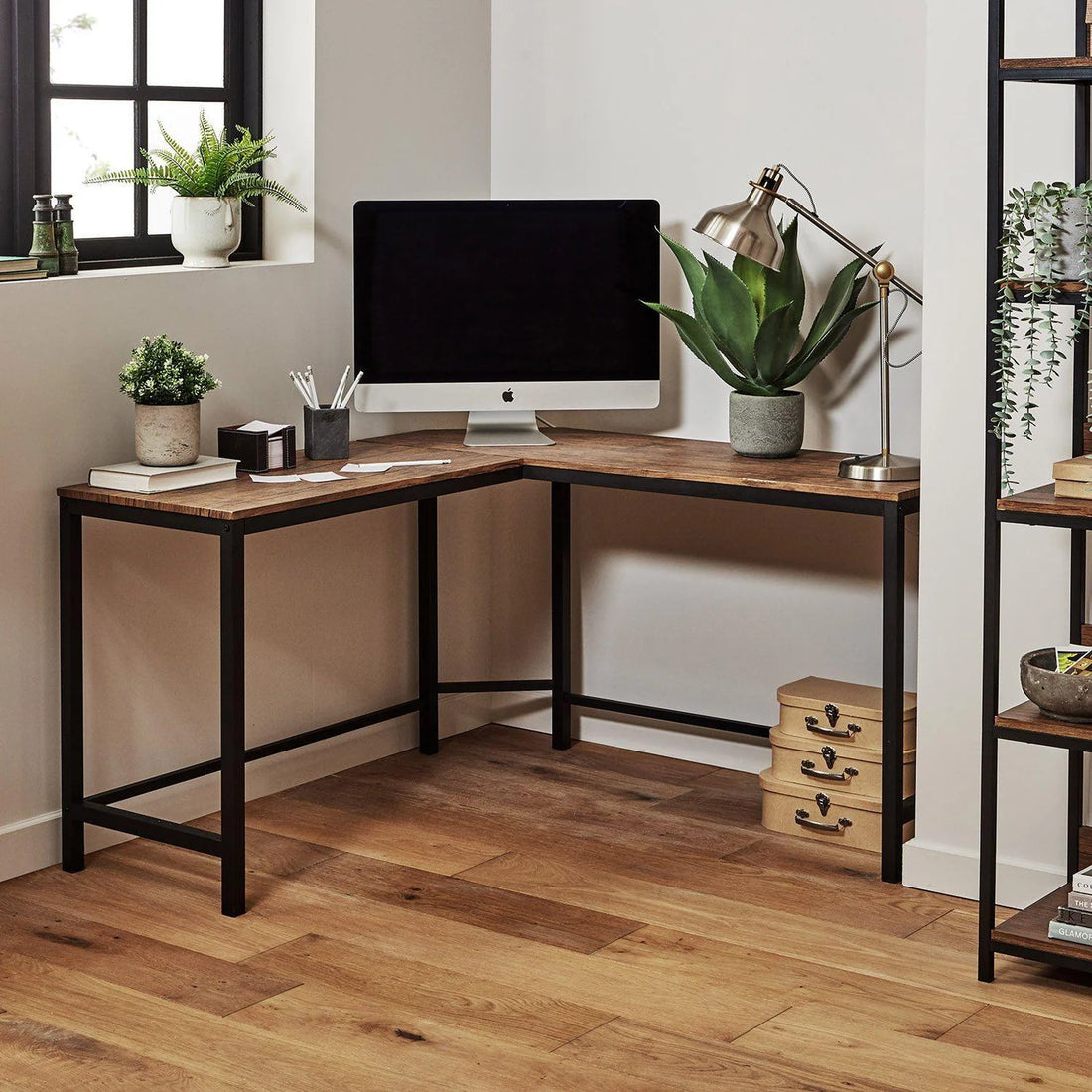 Industrial L Shaped Desk