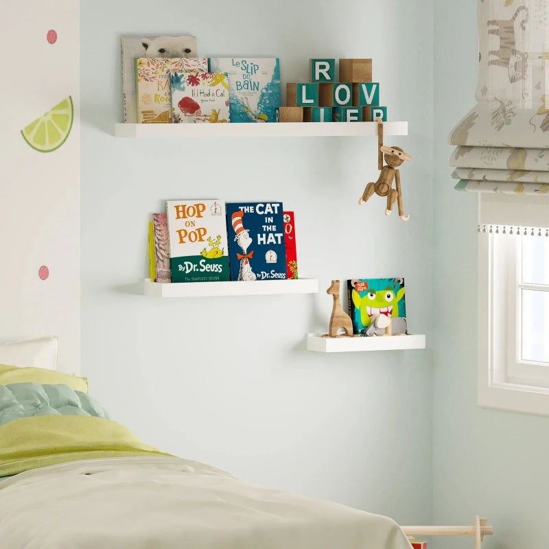 RICARDO – White Kids Wall Shelves Set of Three