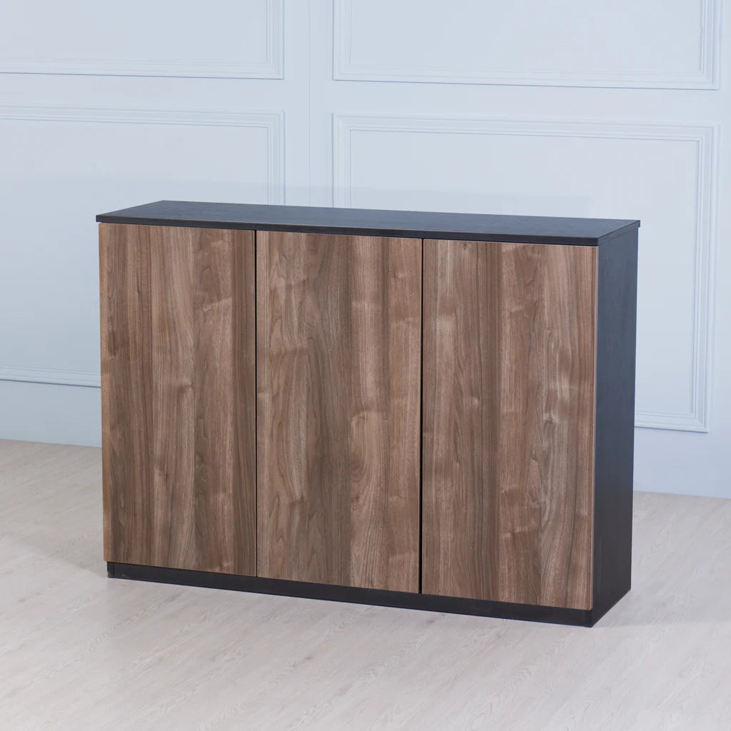 3 Door Storage Cabinet in Black