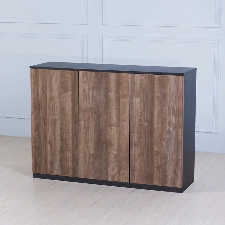 3 Door Storage Cabinet in Black