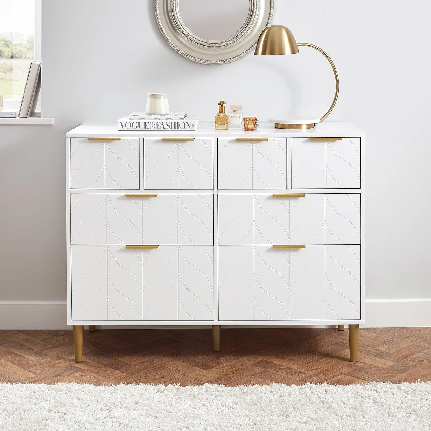 8 Drawer Chest of Drawers - White