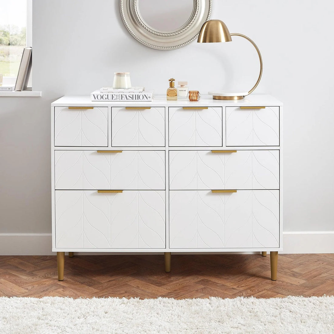 8 Drawer Chest of Drawers - White