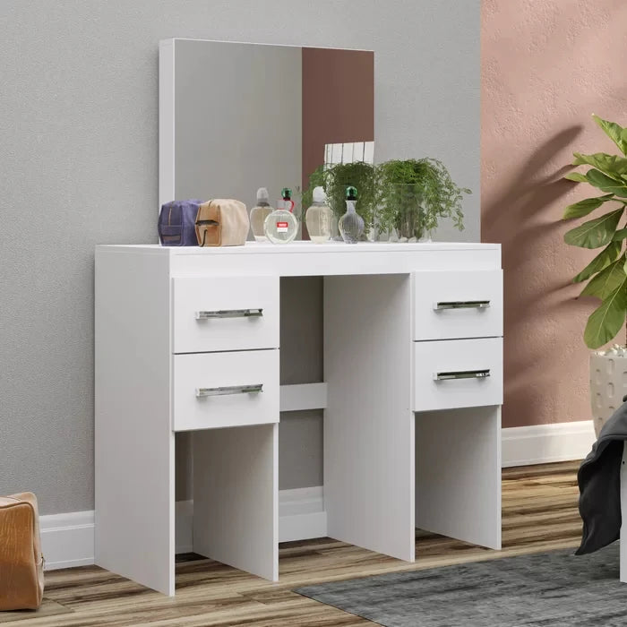 BAUHAS – Storage Side Drawer Vanity Desk with Mirror