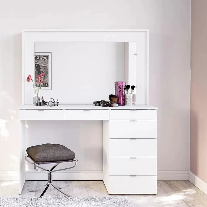STARRY – Vanity Desk with Seven Storage Drawers & Mirror