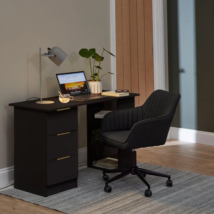 3 Drawer Desk - Black