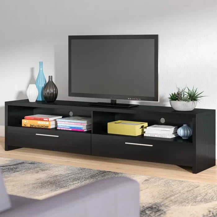 RAZBY – Wooden Open Shelf and Drawers TV Stand