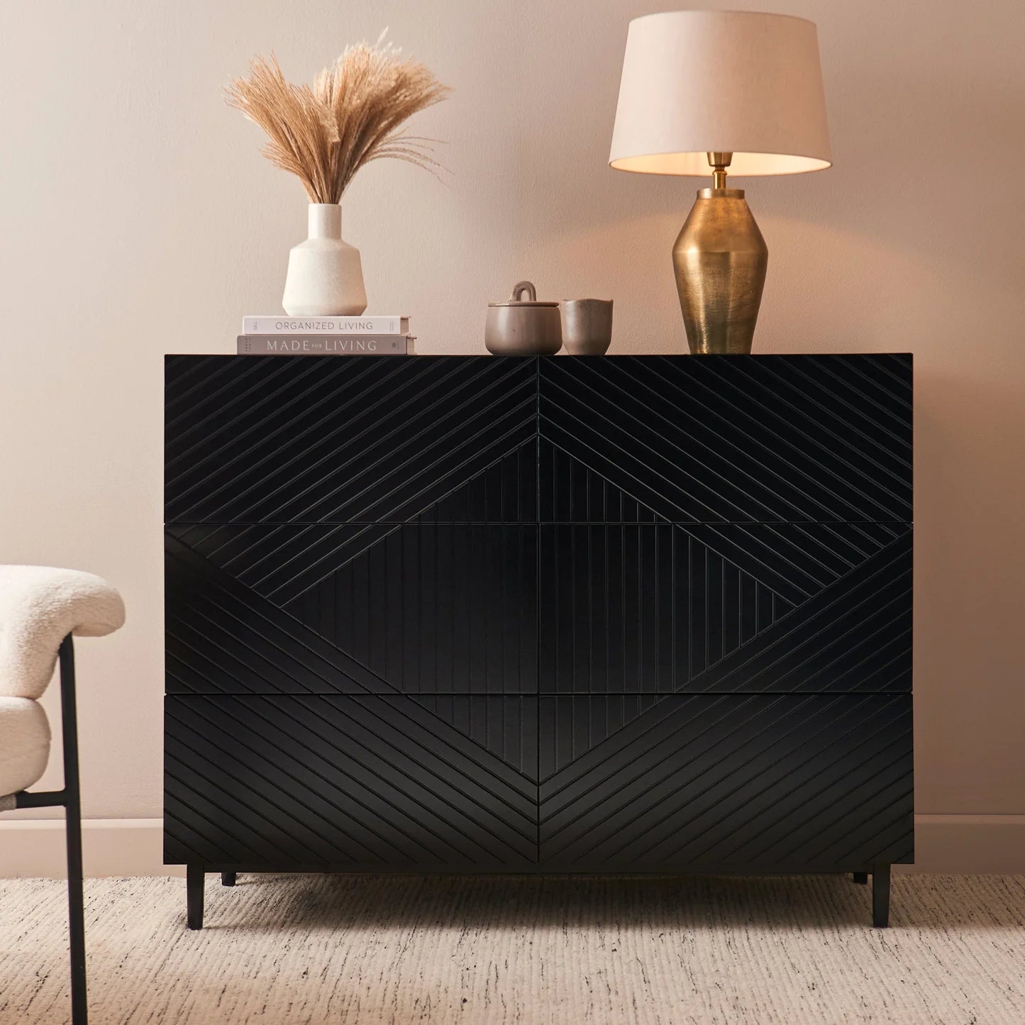6 Drawers Chest of Drawers - Black