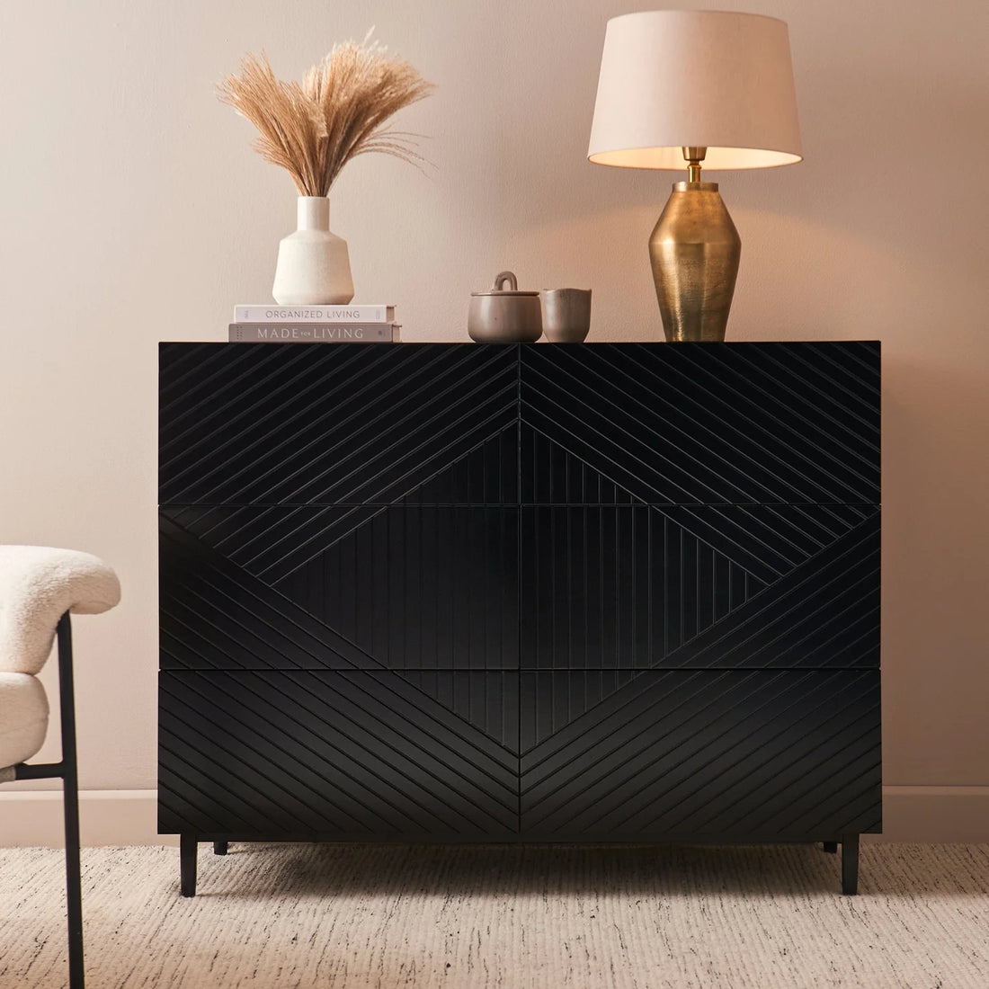 6 Drawers Chest of Drawers - Black