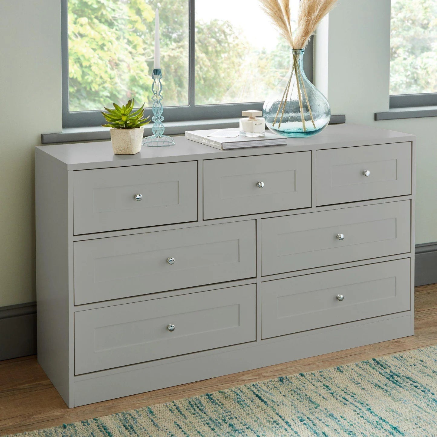 7 Drawer Chest of Drawers - Grey