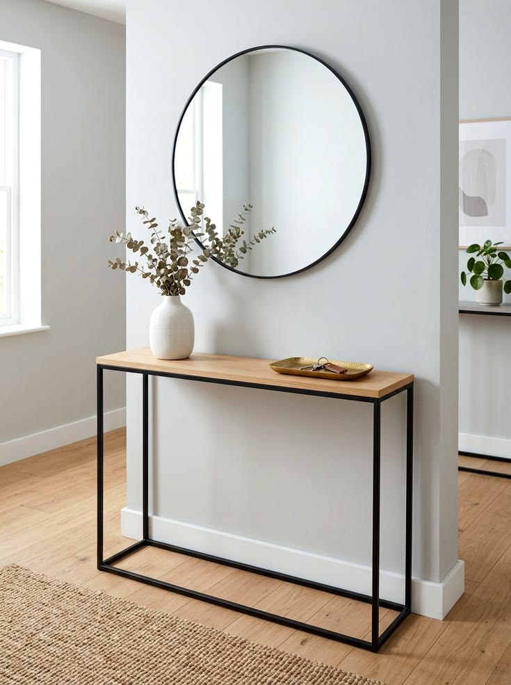 Scandi-Industrial Hallway Vanity Accent Table