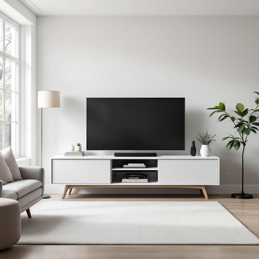 Tapered Wooden Leg TV Stand