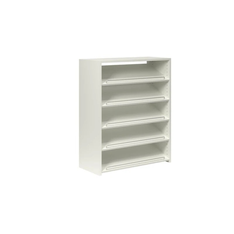 LMELDA – Five Slanted Shelf Shoe Rack with Silver Fence