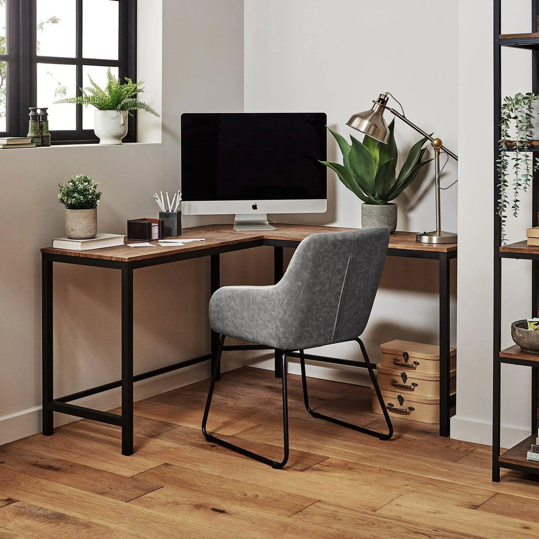 Industrial L Shaped Desk