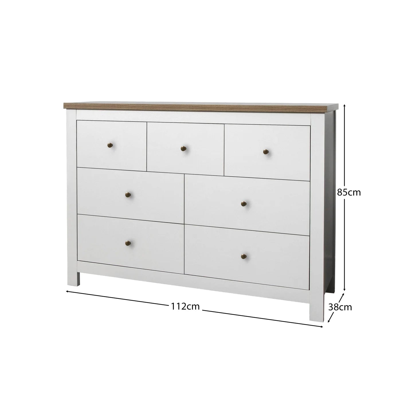 7 Drawer Chest of Drawers - Alabaster White