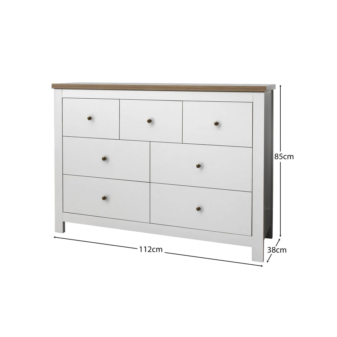 7 Drawer Chest of Drawers - Alabaster White