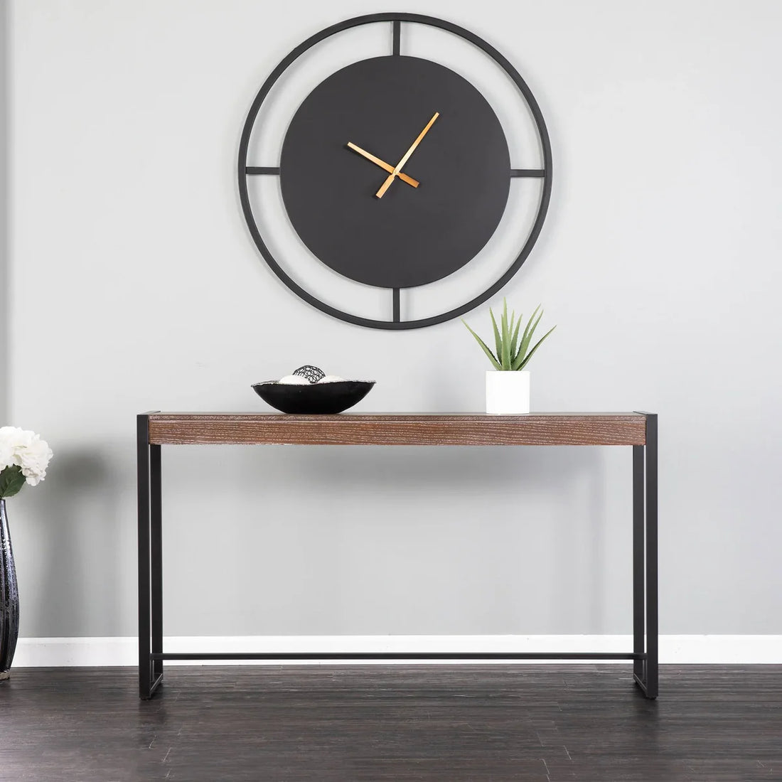 Modern Narrow Industrial Console Table
