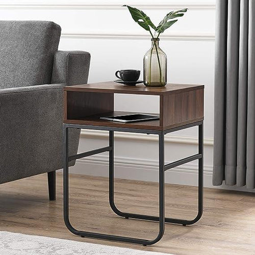 Metal Leg MDF Rectangle Side Table – Living Room Furniture