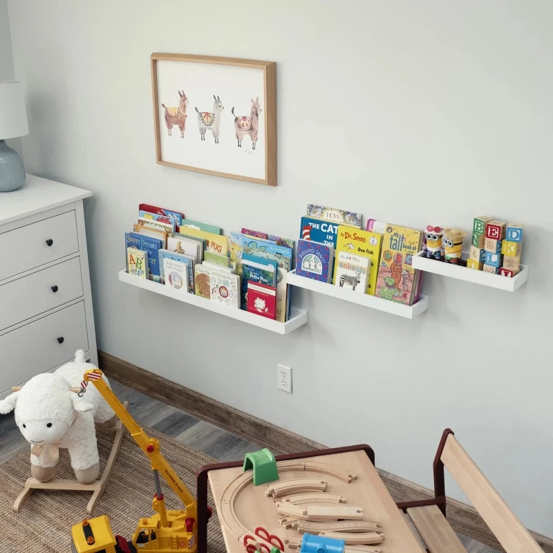 RICARDO – White Kids Wall Shelves Set of Three