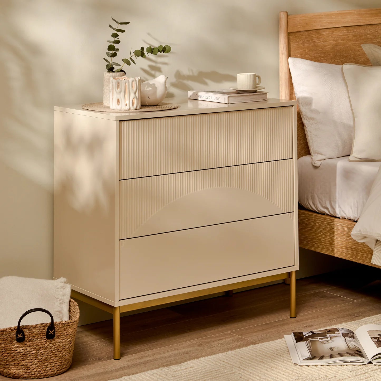 80cm 3 Drawer Chest of Drawers - Driftwood