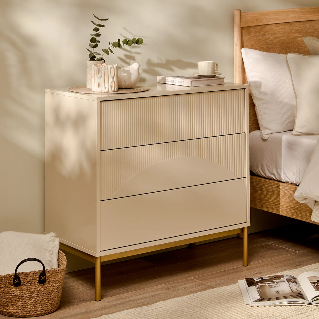 80cm 3 Drawer Chest of Drawers - Driftwood
