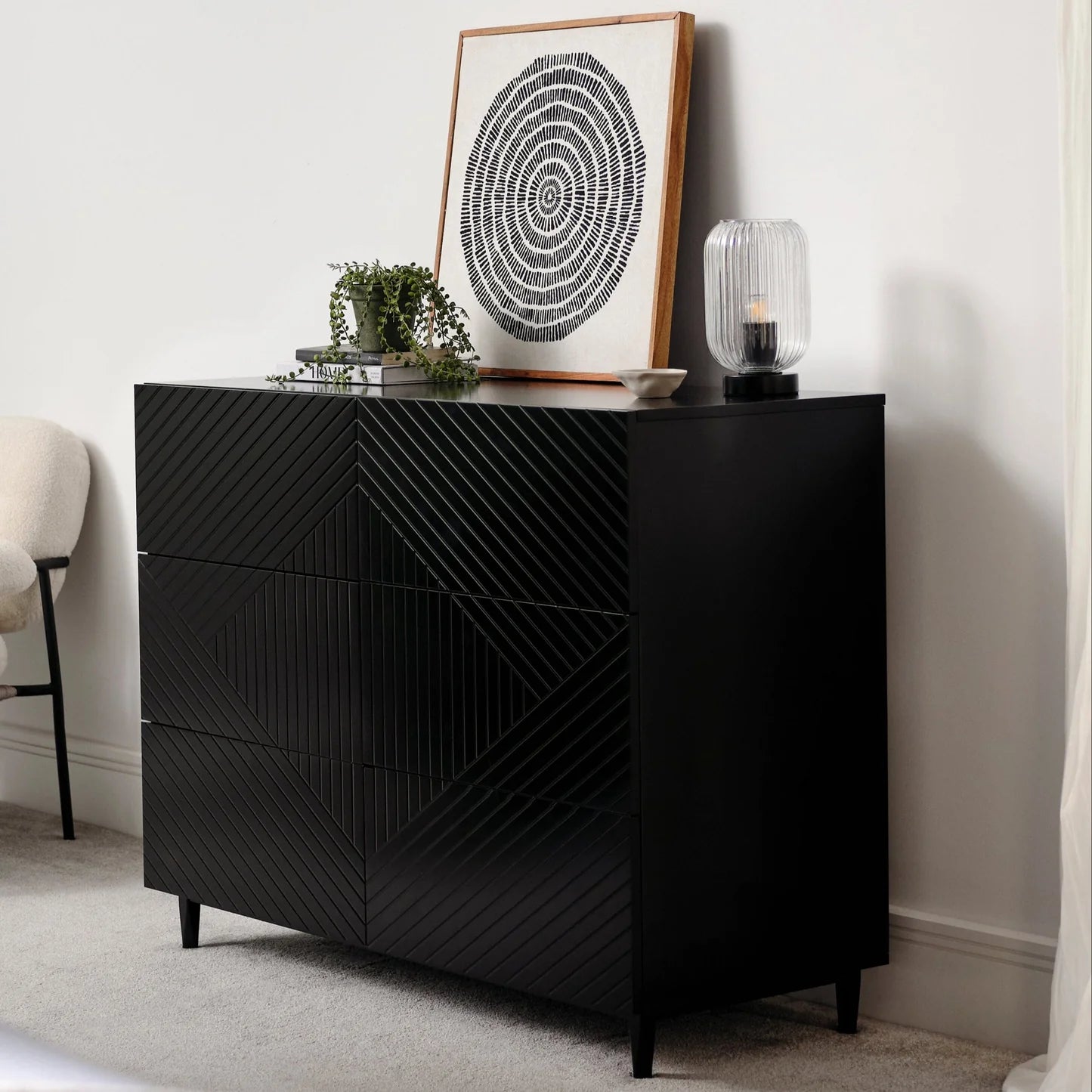 6 Drawers Chest of Drawers - Black