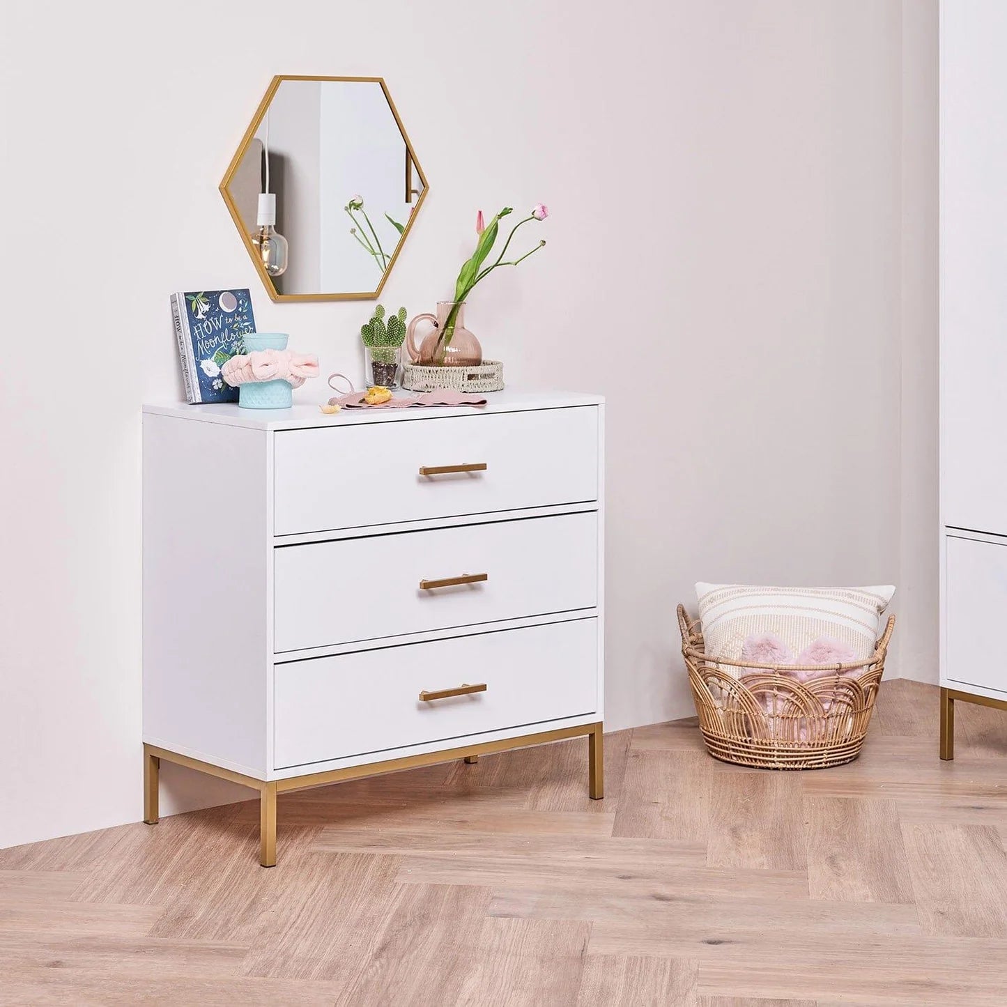 3 Drawer Chest of Drawers - White