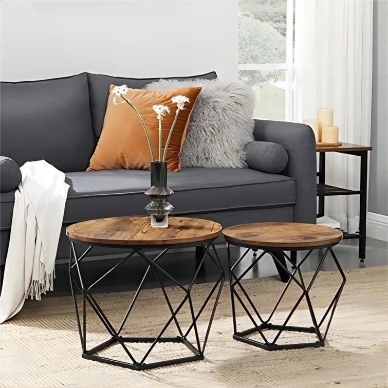 ROMANO – Coffee Table Set with Geometrical Base