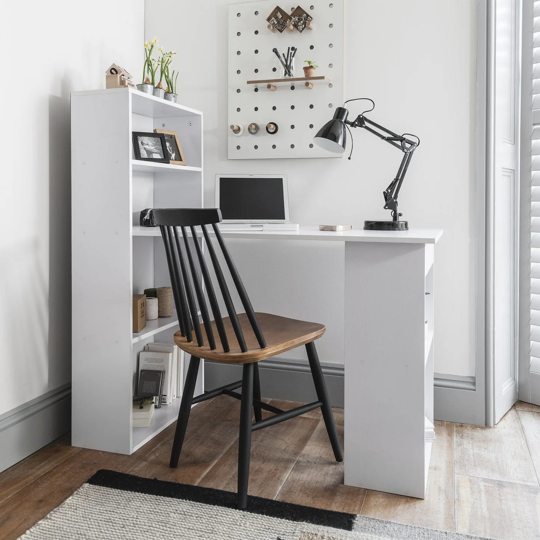 Desk with Shelves - White
