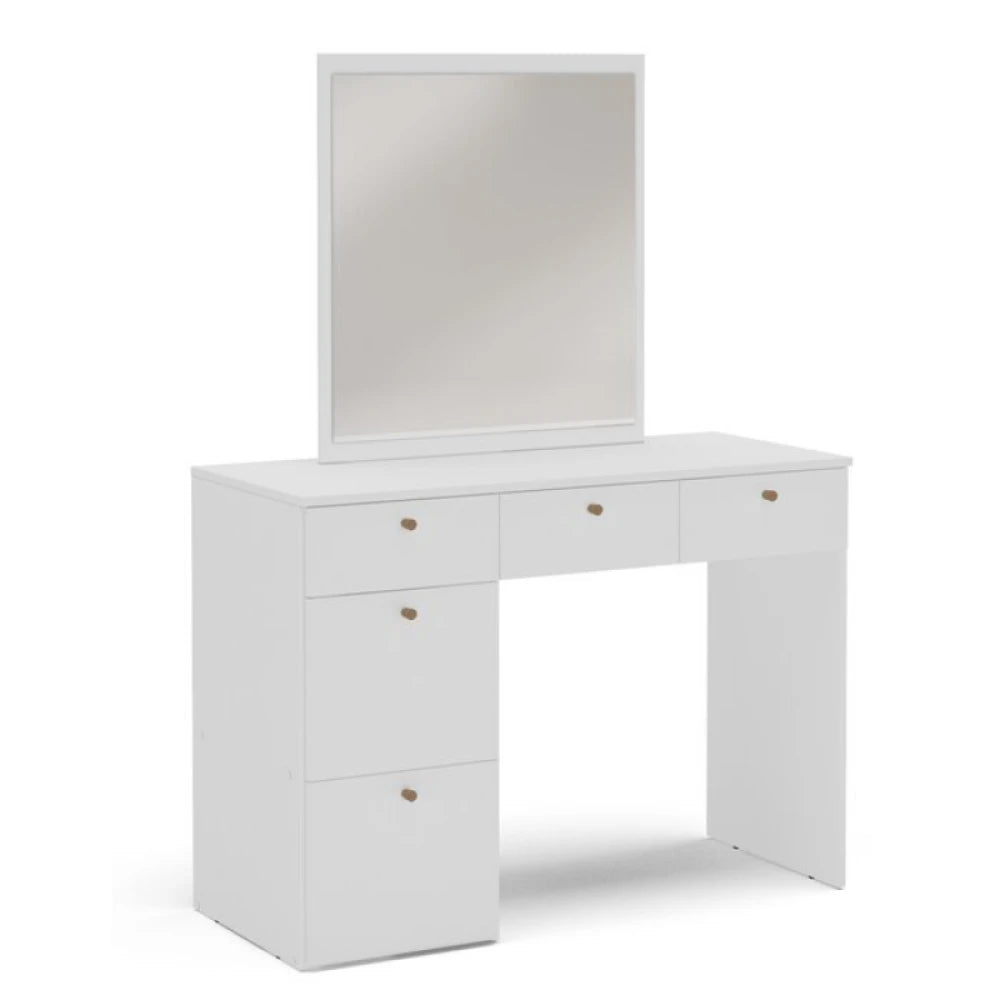 WILLIAM – White Multi Storage Vanity Table with Mirror