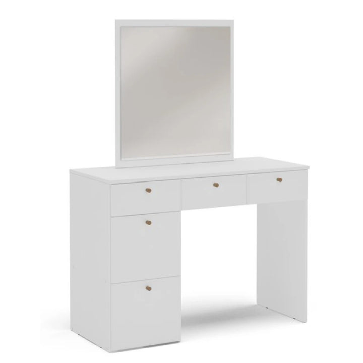 WILLIAM – White Multi Storage Vanity Table with Mirror