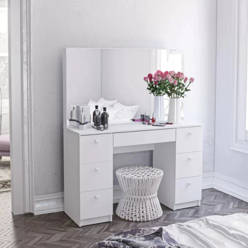 SHEELUS – White Dressing Table with Mirror