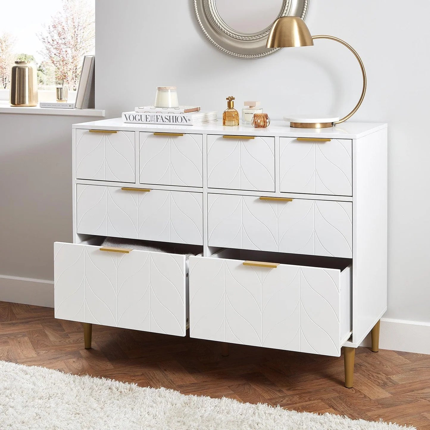 8 Drawer Chest of Drawers - White
