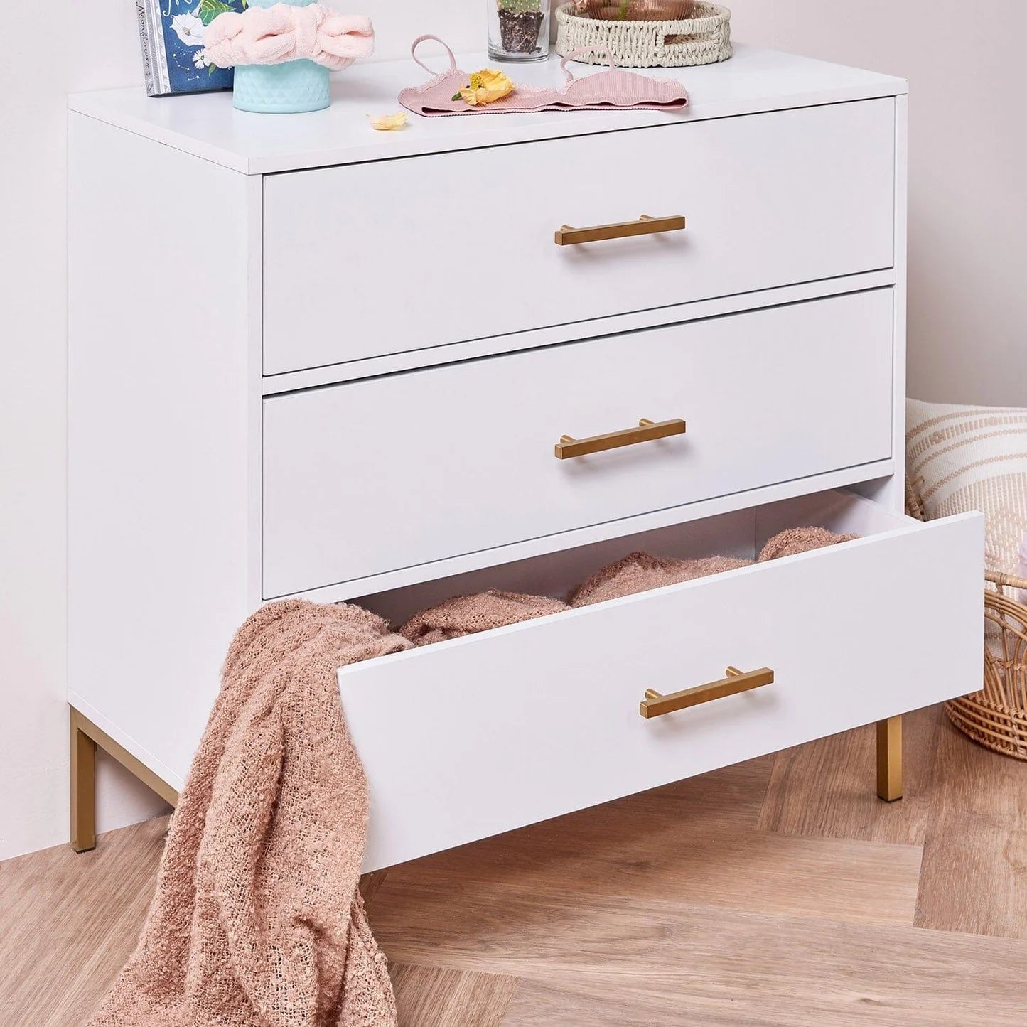 3 Drawer Chest of Drawers - White