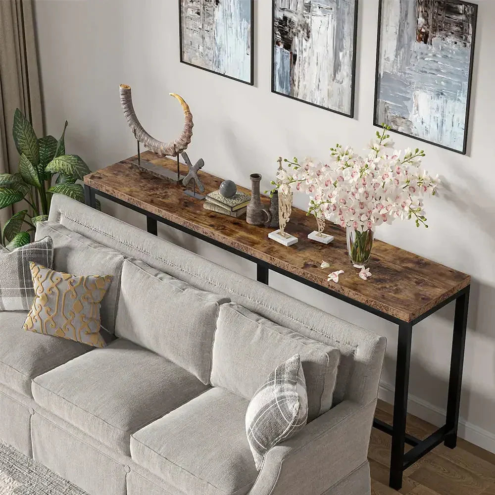 Modern Extra Long Narrow Console Sofa Table